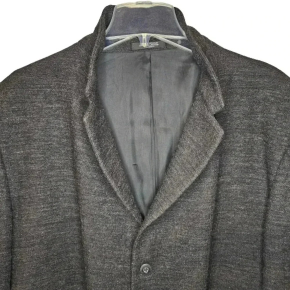 J. Ferrar Men's 100% Pure Wool Charcoal 3-Button Overcoat Blazer Size 46R - Picture 3 of 16